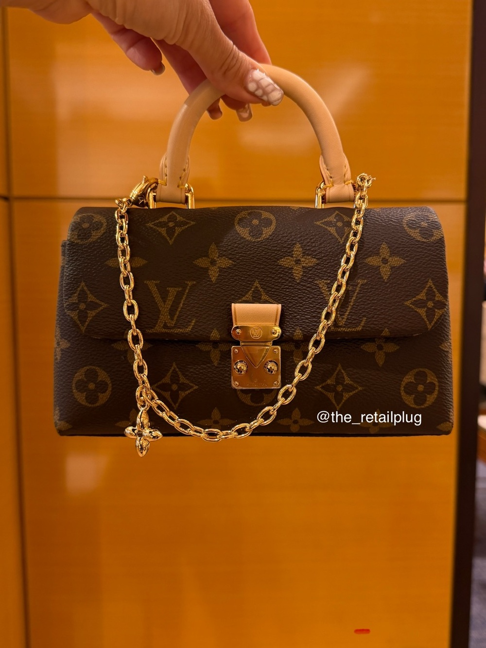 Authentic! NEW! Louis Vuitton Monogram Canvas Top Handle Bag in Brown